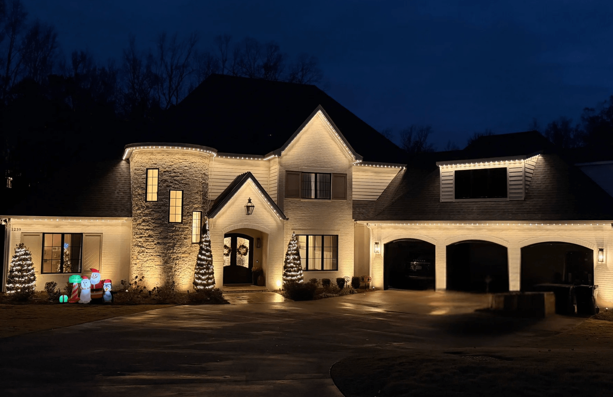 Beautiful home with Forever Lighting permanent LED track lighting
