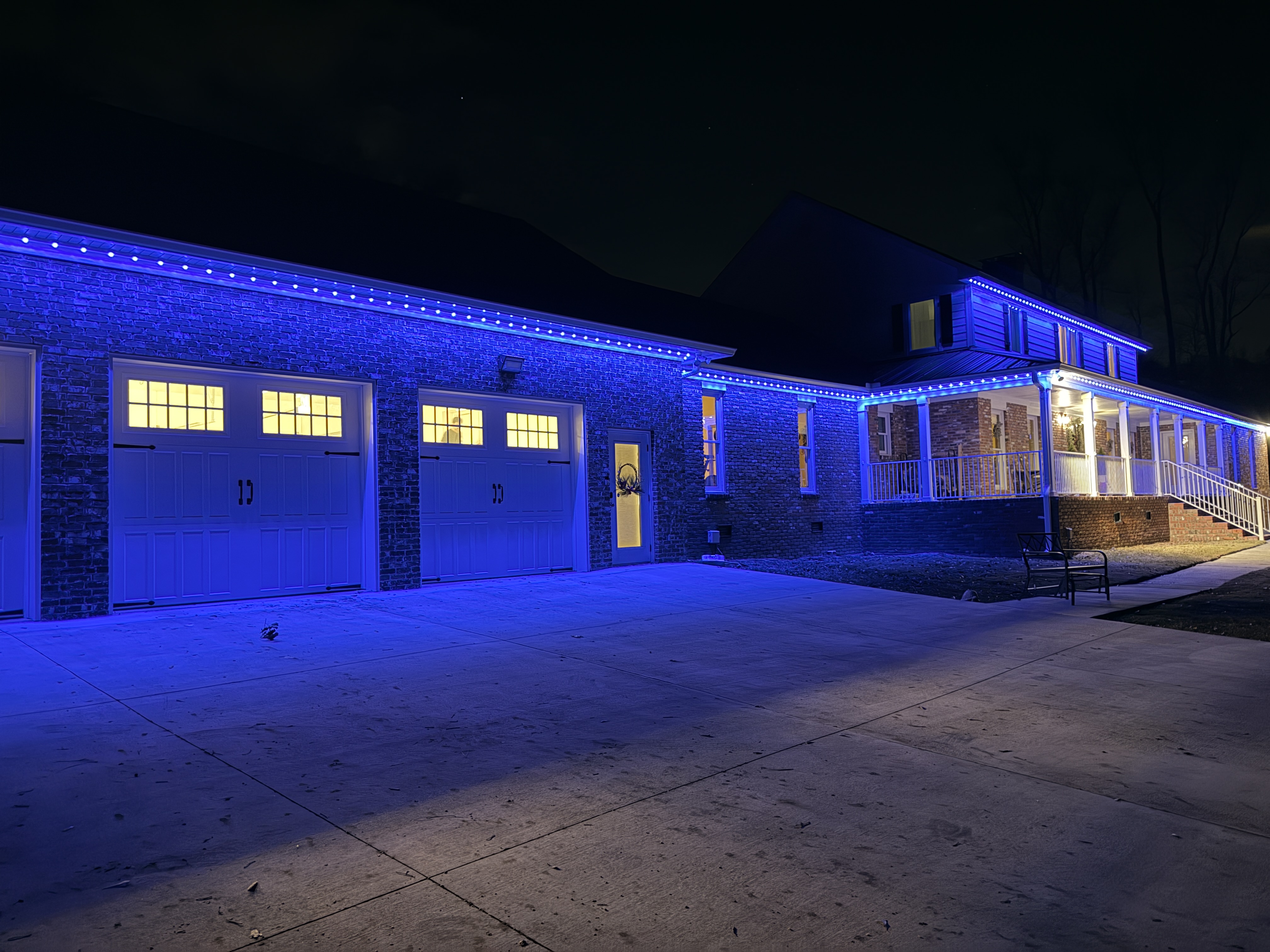 Vibrant blue accent lighting for game day or special occasions